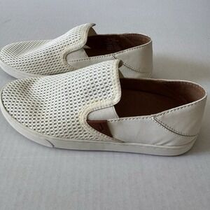 Olukai Womens Pehuea White Tennis Shoes Convertible Slides 7 Slip On Beach Flats